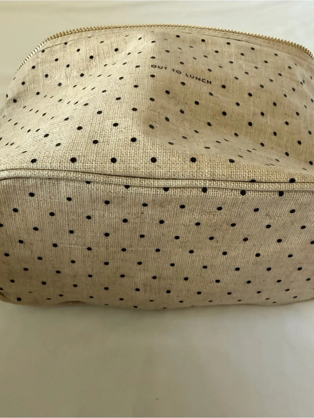 kate spade tan polka dot lunch bag
